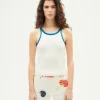 Top halter blanco contraste azul Harriet