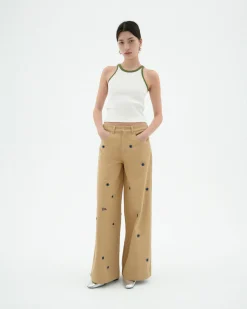 Top halter blanco contraste verde Harriet