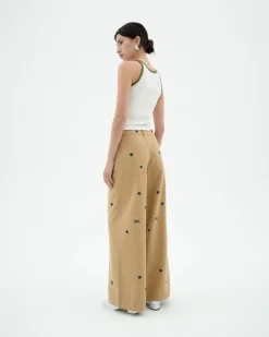 Top halter blanco contraste verde Harriet