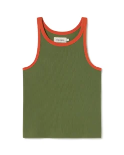 Top halter verde contraste naranja Harriet