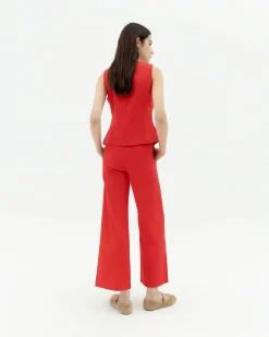 Top rojo lazos Elise