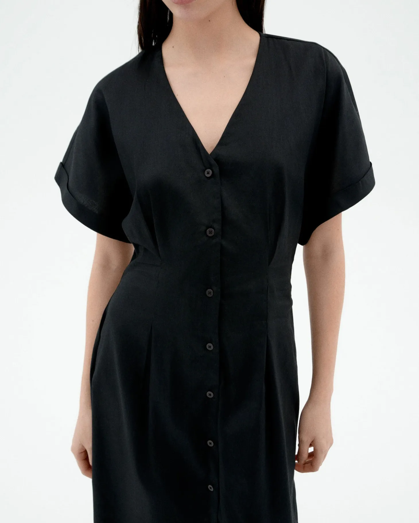 Vestido cintura ajustada negro Laura