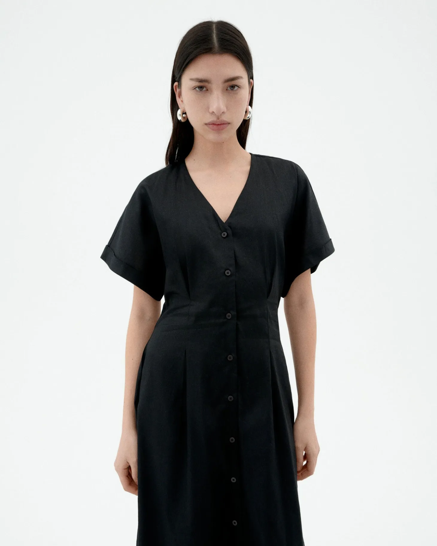 Vestido cintura ajustada negro Laura