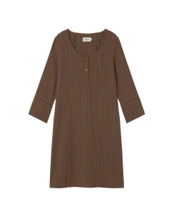 Vestido corto marrón rayas Maria