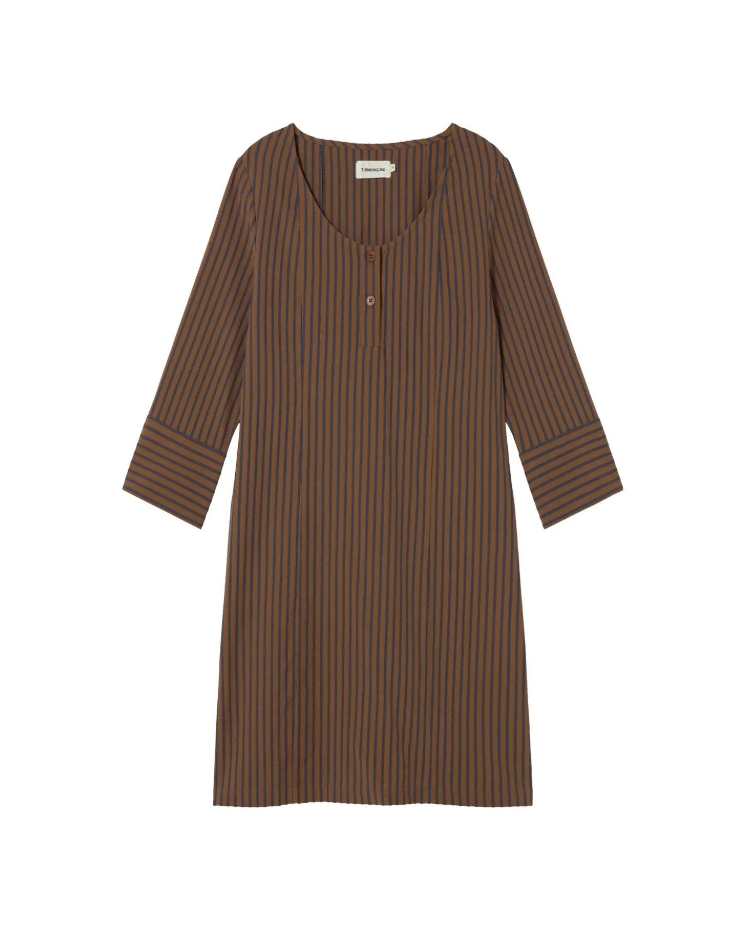 Vestido corto marrón rayas Maria