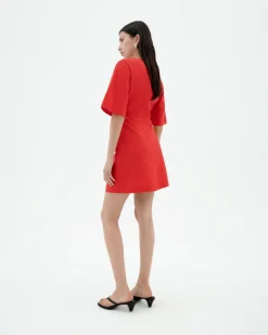Vestido corto rojo escote V Kim