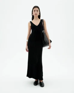 Vestido largo punto negro Ecovero Sade