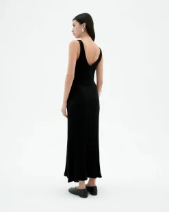 Vestido largo punto negro Ecovero Sade