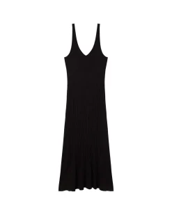 Vestido largo punto negro Ecovero Sade