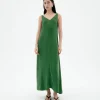 Vestido largo verde Cupro Sade