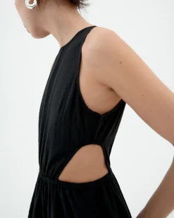 Vestido seersucker cut out Kin