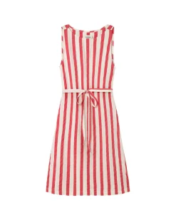 Vestido seersucker rayas con lazo Cecile